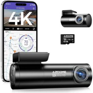 Azdome M300s 4k Dash Cam Front & Rear | Wifi, Gps, 64gb Card, Night Vision