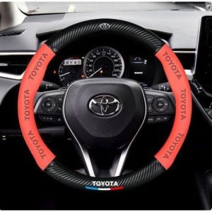 Toyota Premium Anti-Slip Steering Wheel Cover – Carbon Fiber Texture