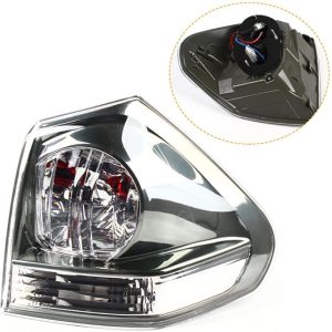 Lexus RX330 / RX350 Premium Rear Outer Tail Light Assembly (2004–2009) – Right Passenger Side (Black Housing, Clear Lens)