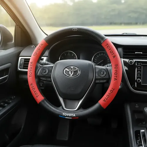Toyota Premium Anti-Slip Steering Wheel Cover – Carbon Fiber Texture - Image 2